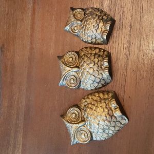 Owl Wall Hanging Vintage Brass Decor